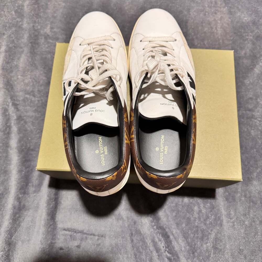 Louis Vuitton Monogram White Leather Sneakers - Picture 3 of 8